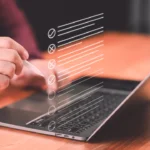 A person takes an online quiz on their laptop. Learn more about the benefits and efficacy of taking an eating disorder quiz online, here.